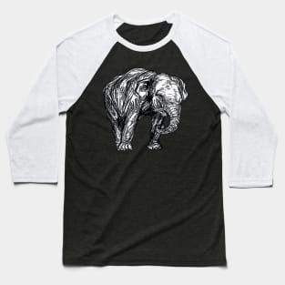 Graphic Novel Style Vector Art Elephant Illustration Baseball T-Shirt